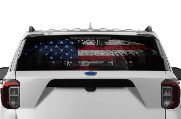 US eagle perforated rear window decal graphics for Ford Explorer