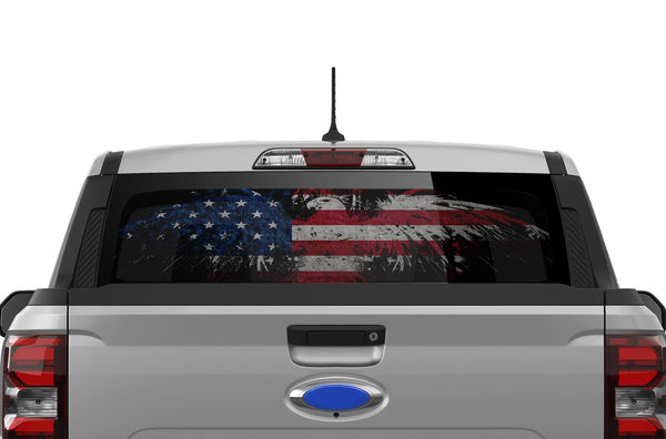 US eagle perforated rear window decals graphics for Ford Maverick