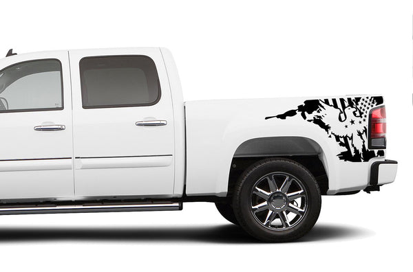 US eagle side bed graphics decals for GMC Sierra 2007-2013