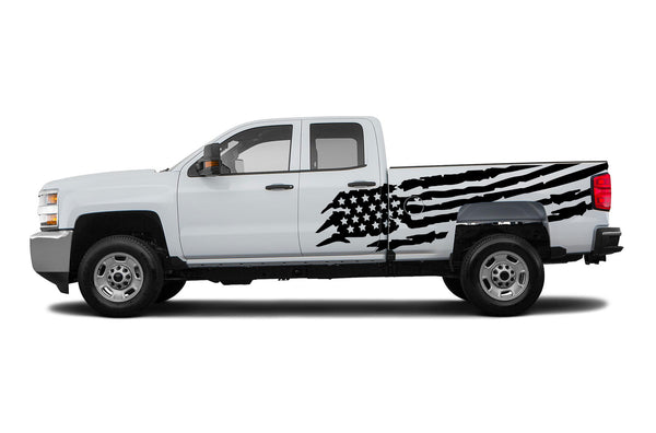 US flag graphics decals for Chevrolet Silverado 2500HD 2015-2019