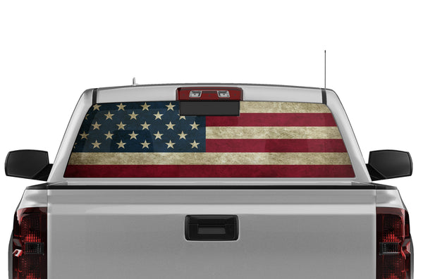 US flag perforated decal for Chevrolet Silverado 2014-2018 