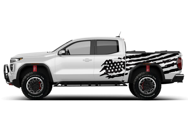 US flag side decals graphics compatible with GMC Canyon
