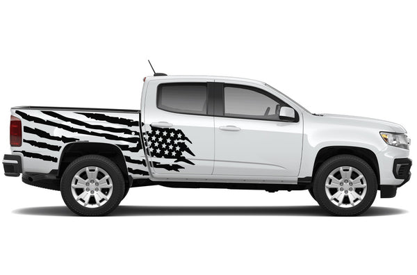 US flag side graphics decals for Chevrolet Colorado 2015-2022