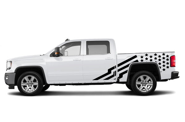 US flag side graphics decals for GMC Sierra 2014-2018