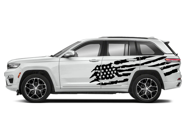 US flag side graphics decals compatible with Jeep Grand Cherokee