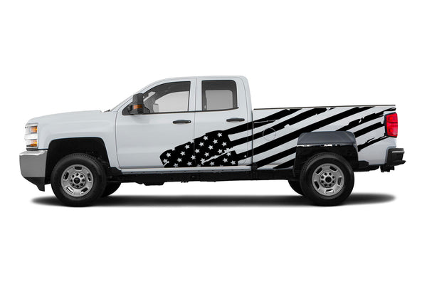 USA flag graphics decals for Chevrolet Silverado 2500HD 2015-2019