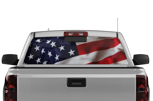 USA flag perforated decal for Chevrolet Silverado 2014-2018 