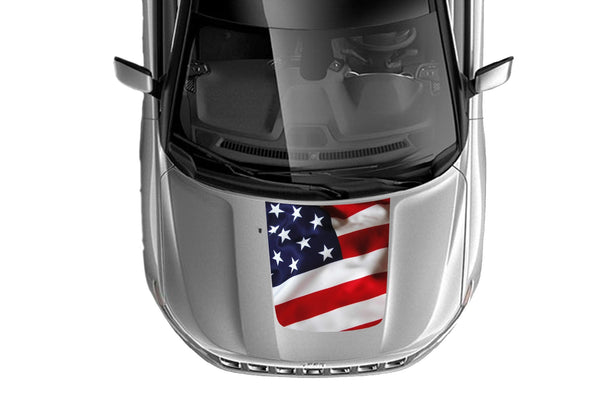 USA flag print hood graphics decals for Jeep Compass