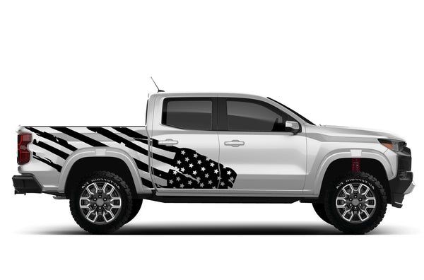 USA flag side graphics decals for Chevrolet Colorado