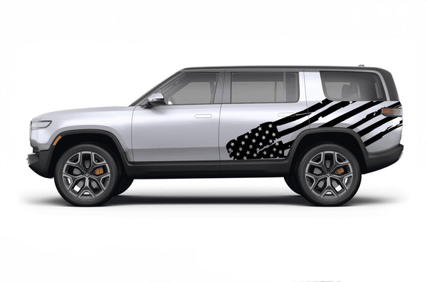 USA flag side graphics decals for Rivian R1S