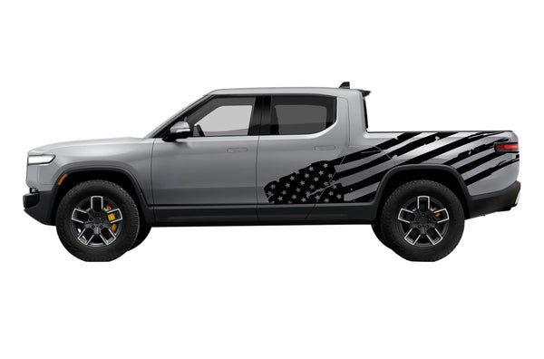 USA flag side graphics decals for Rivian R1T