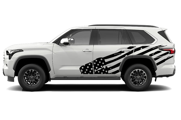 USA flag side graphics vinyl decals for Toyota Sequoia