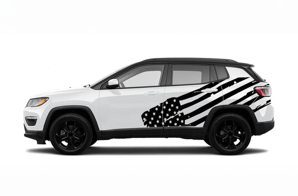 USA flag side graphics decals for Jeep Compass