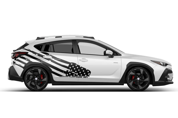 USA flag side graphics decals for Subaru Crosstrek