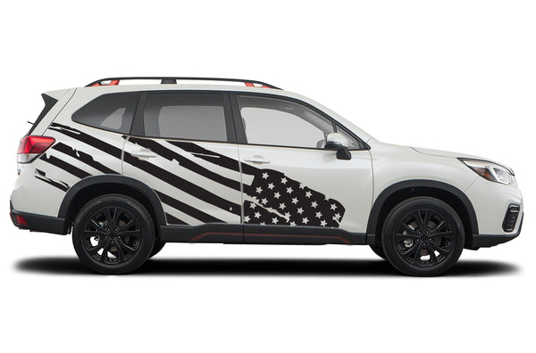 USA flag graphics decals for Subaru Forester 2019-2024