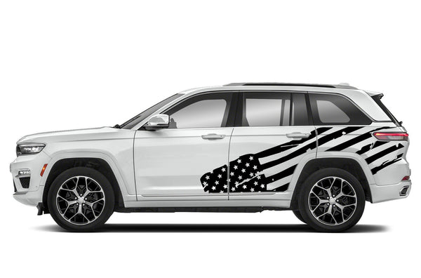 USA flag side graphics decals compatible with Jeep Grand Cherokee