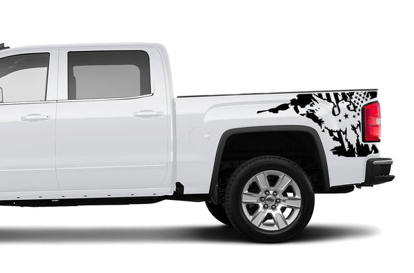 US eagle bed side graphics decals for GMC Sierra 2014-2018