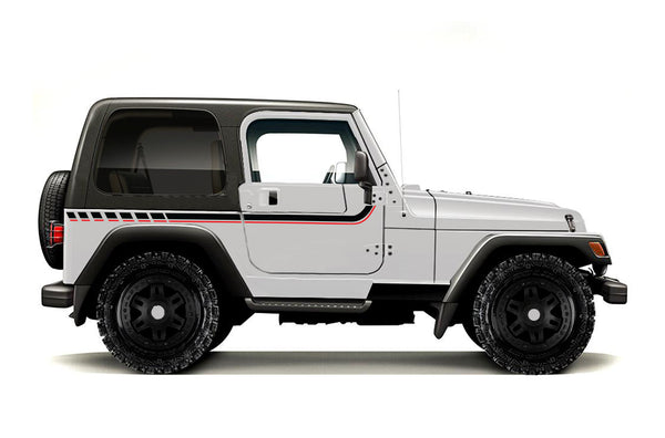 Upper body side stripes graphics decals for Jeep Wrangler TJ