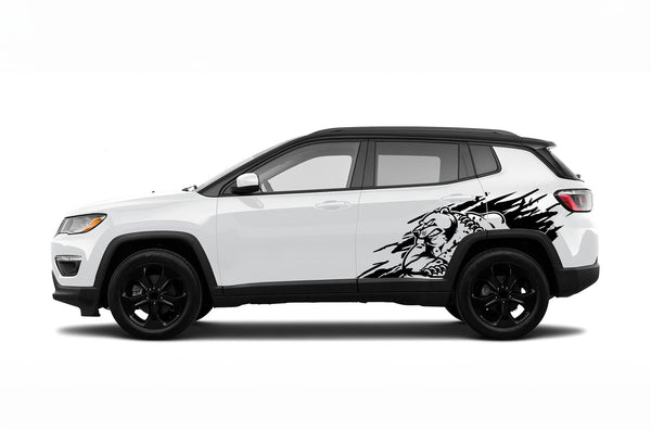 Wild bear side graphics decals for Jeep Compass
