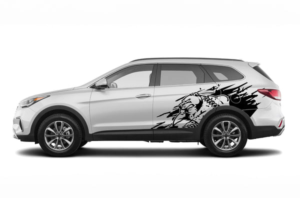 Wild bear door graphics decals for Hyundai Santa Fe 2019-2023