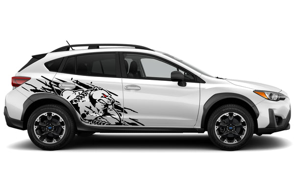 Wild bear door side graphics decals for Subaru Crosstrek 2018-2023