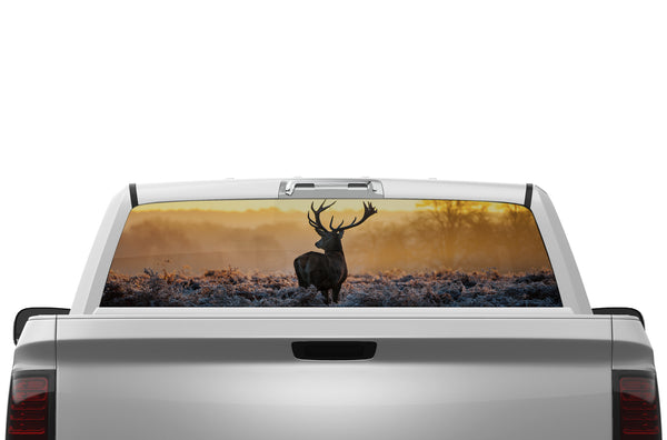 Wild deer perforated rear window decals for Dodge Ram 2009-2018