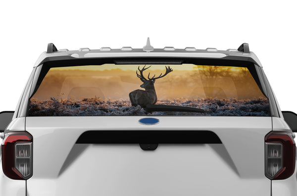 Wild deer perforated rear window decal graphics for Ford Explorer