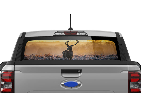 Wild deer perforated rear window decals graphics for Ford Maverick