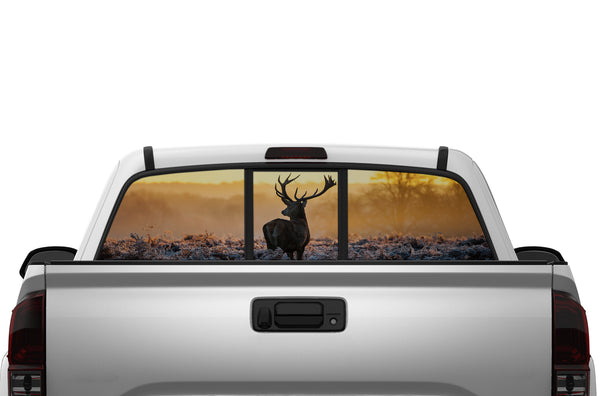 Wild deer perforated rear window decals for Toyota Tacoma 2005-2015