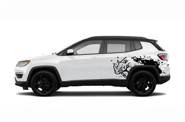 Wild rhino side graphics decals for Jeep Compass