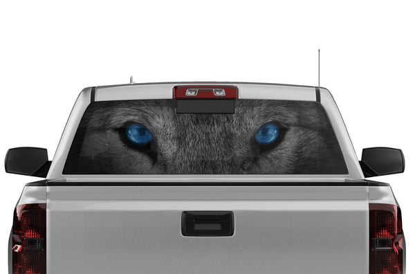Wolf blue eyes perforated decal for Chevrolet Silverado 2014-2018 