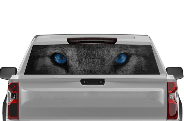 Wolf eyes perforated rear window graphic decal for Chevrolet Silverado