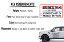 Custom regulation decals for pickup trucks
