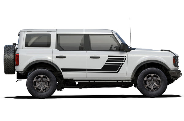 Advance center stripes side decals graphics compatible with Ford Bronco