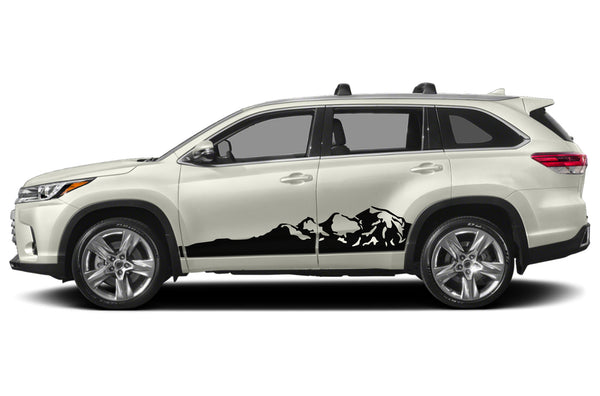 Adventure mountains side graphics decals for Toyota Highlander 2014-2019