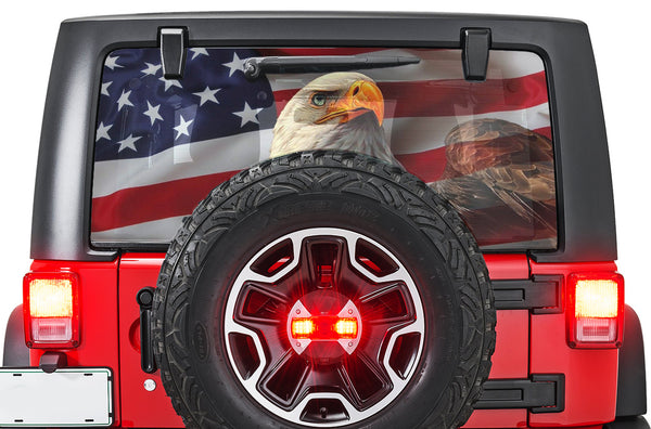 American eagle perforated window decal graphics for Jeep Wrangler JL