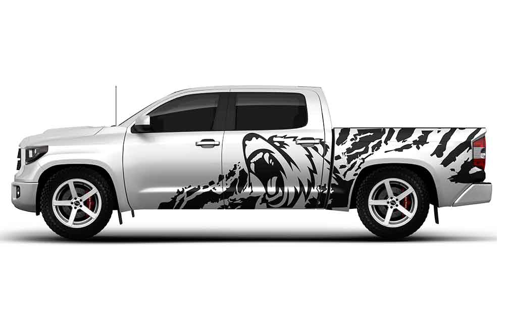 2-Piece Rear Bedside TRD Splash Vinyl Decals For Toyota Tundra 2007-2024