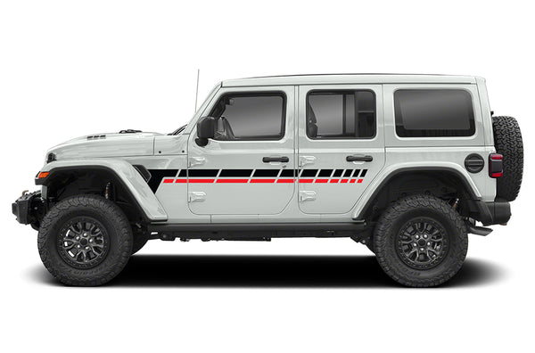 Center retro dashed lines stripes graphics decals compatible with wrangler JL