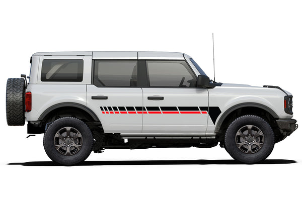 Center retro dashed lines stripes graphics decals compatible with Ford Bronco