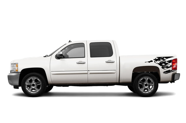 Flag side bed decals for Chevrolet Silverado 2007-2013