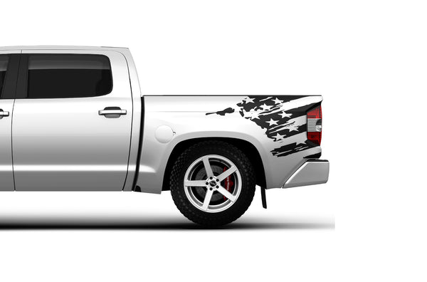 Flag side bed graphics decals for Toyota Tundra
