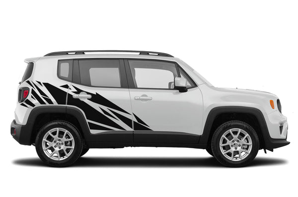 Geometric pattern side graphics decals compatible with Jeep Renegade