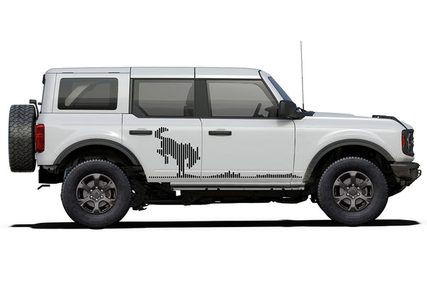 Horse soundwave style side graphics decals compatible with Ford Bronco