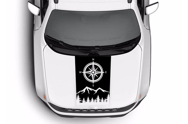 Mountain compass graphics hood decals for Jeep Renegade