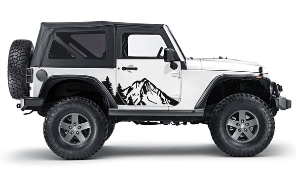 Mountain forest decals compatible with Jeep Wrangler JK 2 doors