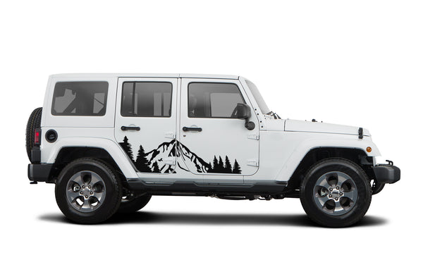 Mountain forest side decals graphics compatible with Jeep Wrangler JK