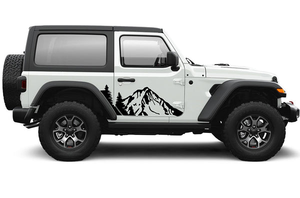 Mountain forest door graphics decals compatible with Jeep Wrangler JL 2 doors