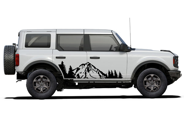 Mountain forest door side decals graphics compatible with Ford Bronco