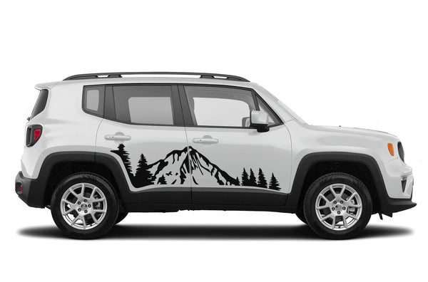 Mountain forest side graphics decals compatible with Jeep Renegade