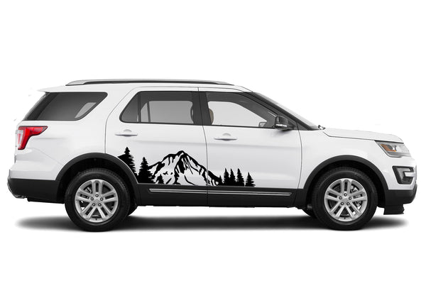 Mountain forest side graphics decals for Ford Explorer 2011-2019